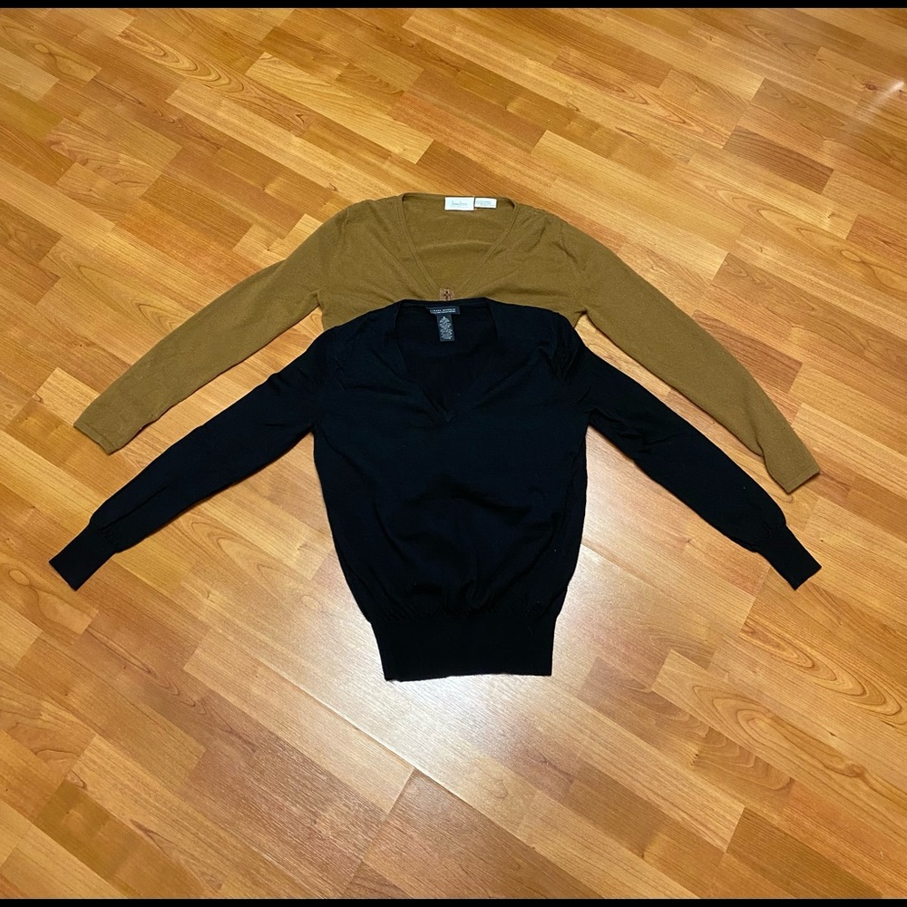 Banana Republic & Neiman Marcus Cashmere/Merino Wool Sweaters M & L (damaged)